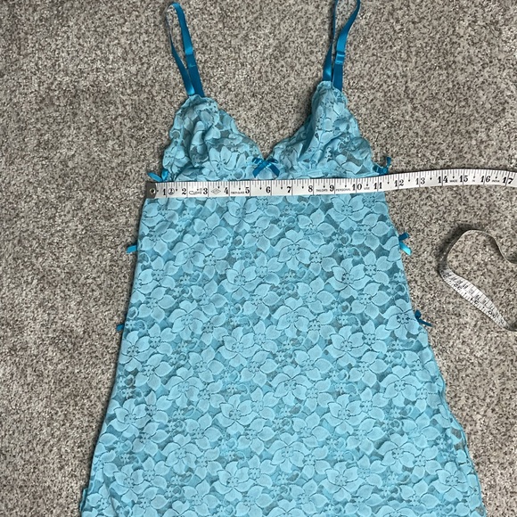 Victoria’s Secret XS Blue Lace Babydoll Lingerie w/ Bow Details - Picture 4 of 6